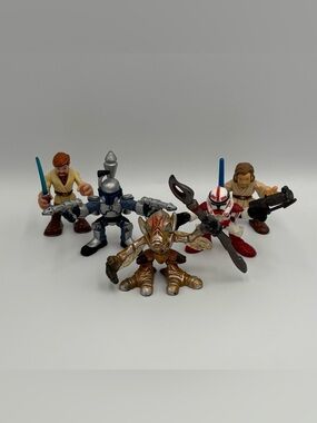 Star Wars Galactic Heroes Toy Lot- Obi Wan Jango Fett Geonosian Warrior Clone